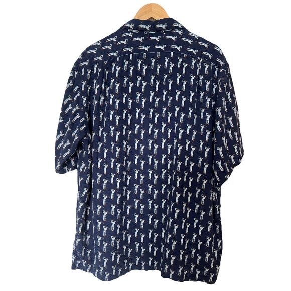 Polo Ralph Lauren Berkeley Shirt Mens Large All Over Golfer Print Short Sleeves - Picture 2 of 8